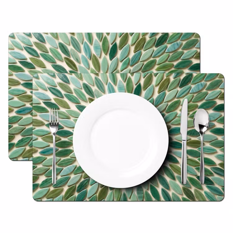 Patroon - Blad - Groen - Abstract Placemat vinyl groot -zzsfeer2_Kitchenyeah-website
