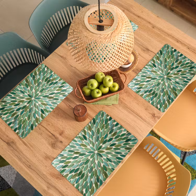 Patroon - Blad - Groen - Abstract Placemat vinyl groot -zzsfeer5_Kitchenyeah-website