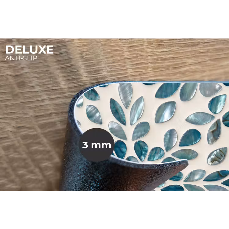Patroon - Bladeren - Abstract - Modern - Turquoise Placemat vinyl groot -closeup