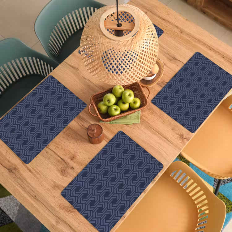 Patroon - Blauw - Geometrisch Placemat vinyl groot 368 -zzsfeer5_Kitchenyeah-website