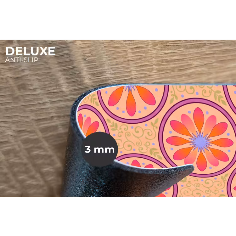 Patroon - Bloemen - Decoratief - Kleurrijk - Modern Placemat vinyl groot -closeup