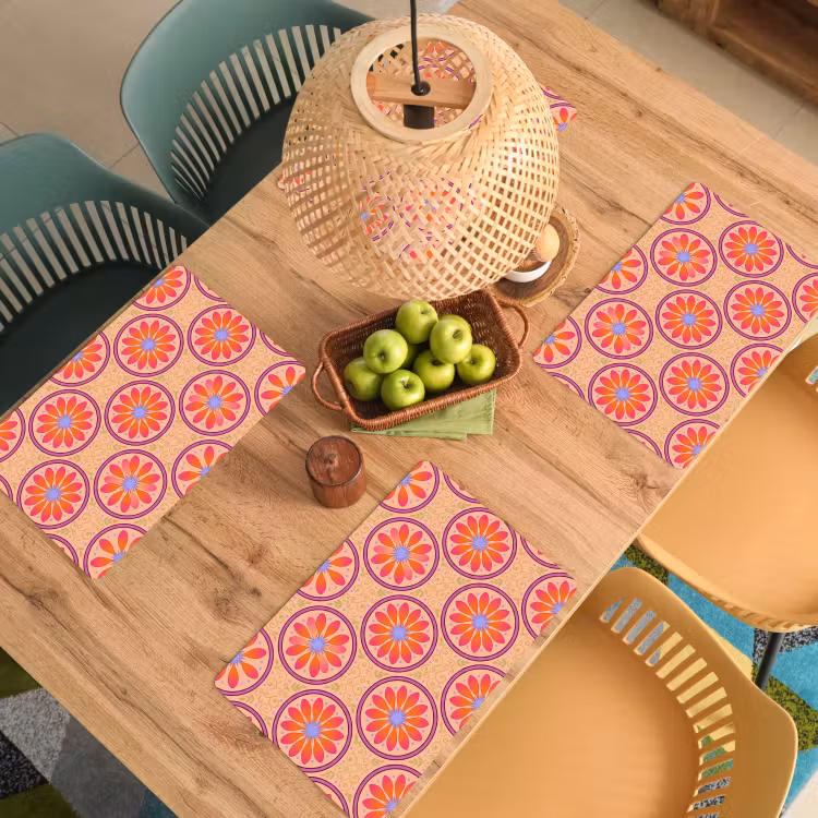 Patroon - Bloemen - Decoratief - Kleurrijk - Modern Placemat vinyl groot -zzsfeer5_Kitchenyeah-website
