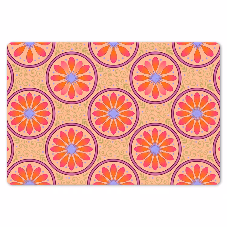Patroon - Bloemen - Decoratief - Kleurrijk - Modern Placemat vinyl groot -zzsfeer1_Kitchenyeah-website