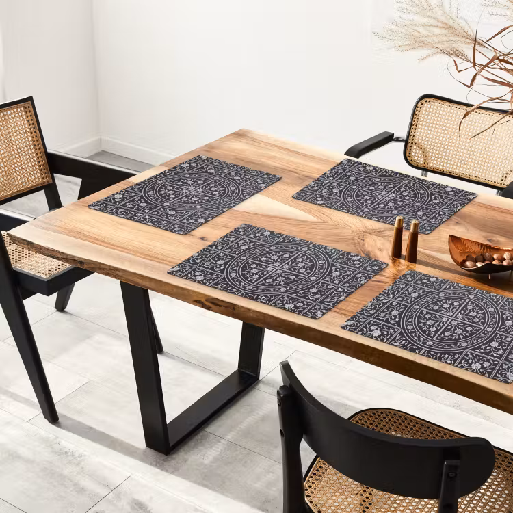 Patroon - Bloemmotief - Decoratie - Klassiek - Zwart Placemat vinyl groot -zzsfeer4_Kitchenyeah-website