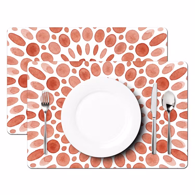 Patroon - Cirkels - Abstract - Modern - Rood Placemat vinyl groot -zzsfeer2_Kitchenyeah-website