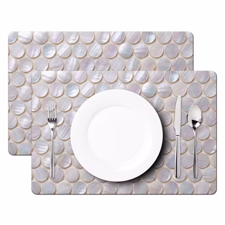Patroon - Cirkels - Abstract - Modern - Wit Placemat vinyl groot -zzsfeer2_Kitchenyeah-website
