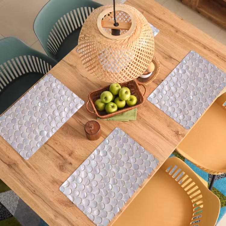 Patroon - Cirkels - Abstract - Modern - Wit Placemat vinyl groot -zzsfeer5_Kitchenyeah-website