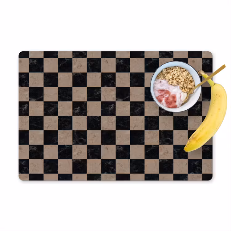 Patroon - Dambord - Marmer Placemat vinyl groot 368 -zzzproduct_Kitchenyeah-website