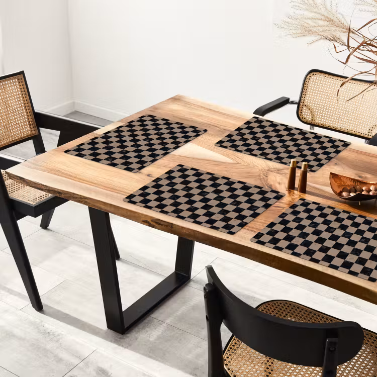 Patroon - Dambord - Marmer Placemat vinyl groot 368 -zzsfeer4_Kitchenyeah-website