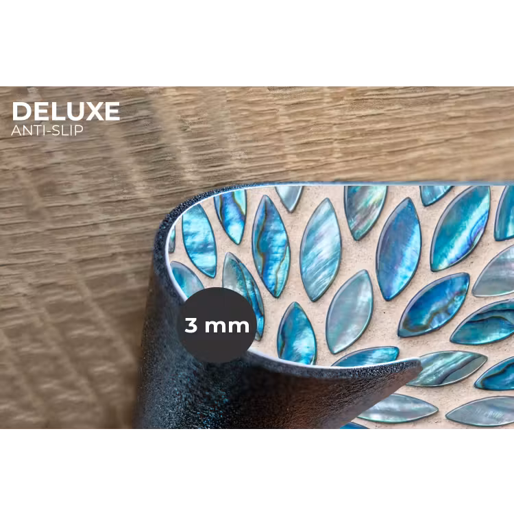 Patroon - Glans - Abstract - Blauw - Decoratie Placemat vinyl groot -closeup