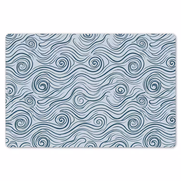 Patroon - Golven - Abstract - Modern - Blauw Placemat vinyl groot -zzsfeer1_Kitchenyeah-website