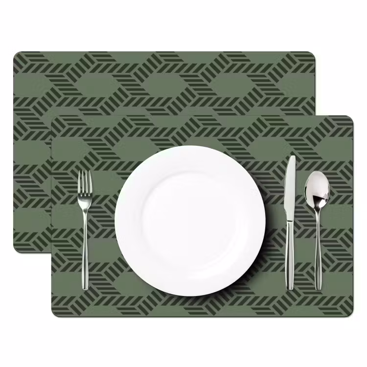Patroon - Groen - Geometrisch Placemat vinyl groot 368 -zzsfeer2_Kitchenyeah-website