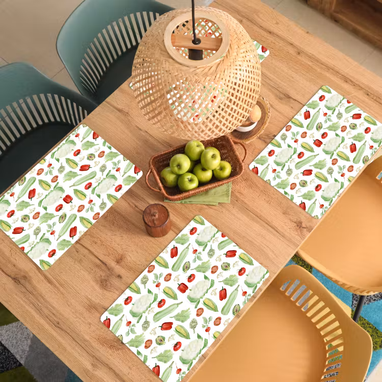 Patroon - Groen - Rood - Groente Placemat vinyl groot 368 -zzsfeer5_Kitchenyeah-website