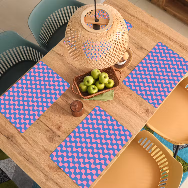 Patroon - Halve cirkels - Abstract - Modern - Roze - Blauw Placemat vinyl groot -zzsfeer5_Kitchenyeah-website