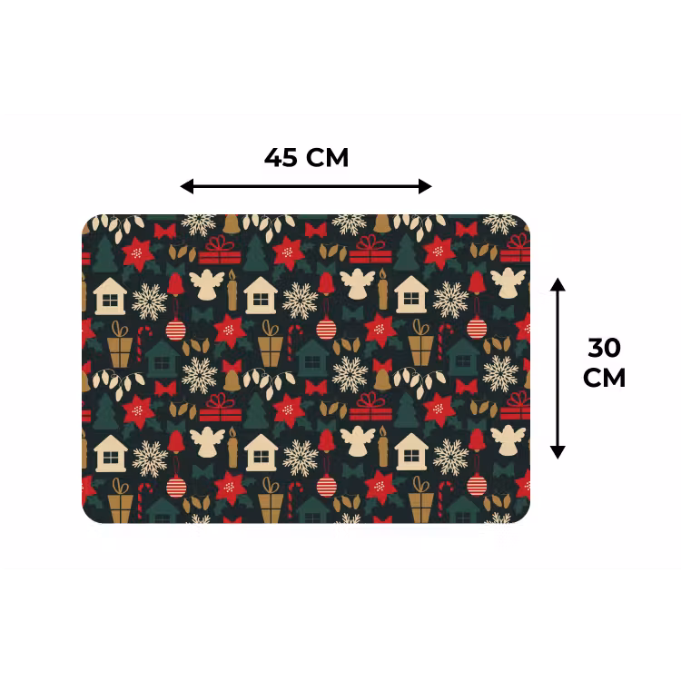 Patroon - Kerst - Symbolen Placemat vinyl groot 368 -specs