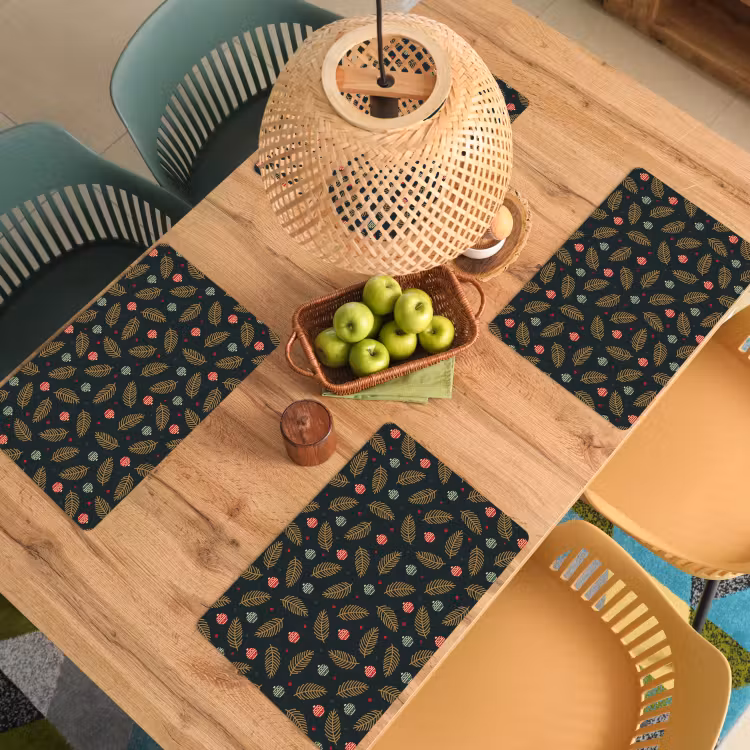 Patroon - Kerst - Symbolen - Groen Placemat vinyl groot 368 -zzsfeer5_Kitchenyeah-website