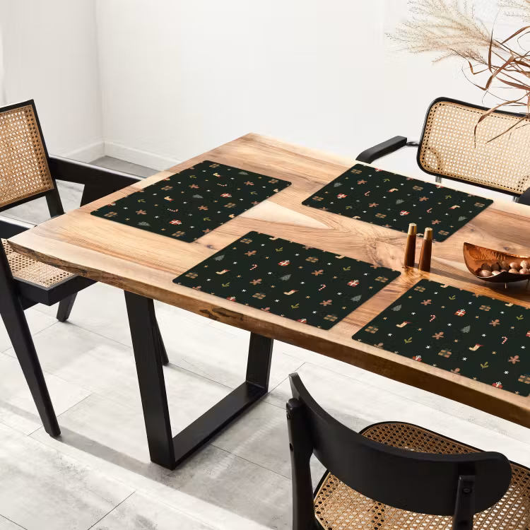 Patroon - Kerstsymbolen - Groen Placemat vinyl groot 368 -zzsfeer4_Kitchenyeah-website