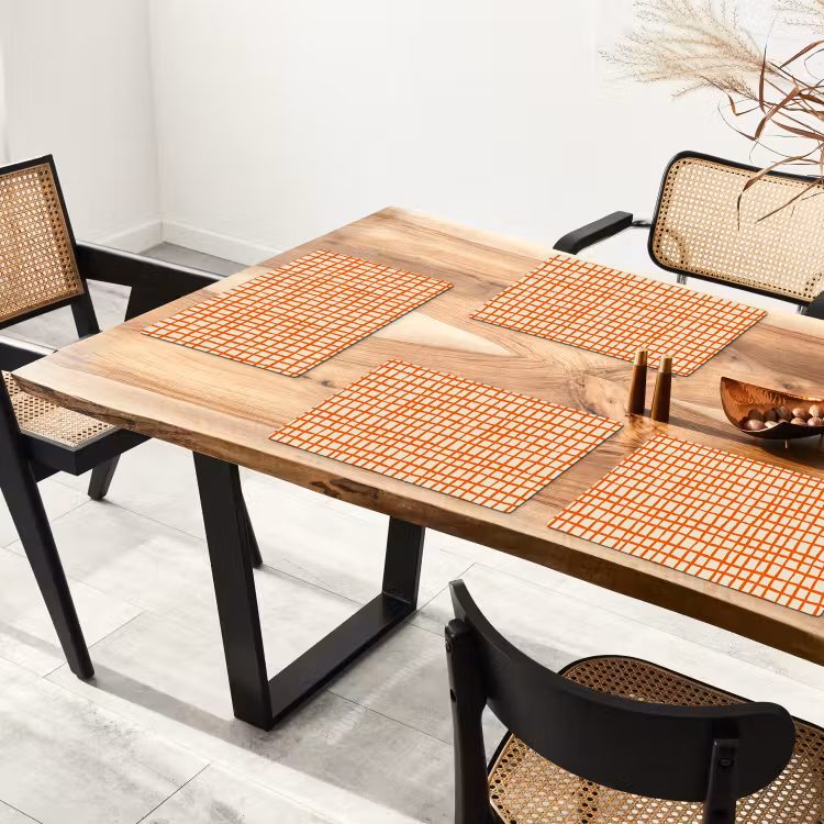 Patroon - Lijnen - Oranje Placemat vinyl groot 368 -zzsfeer4_Kitchenyeah-website
