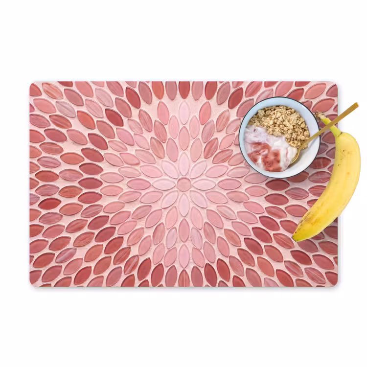 Patroon - Mozaïek - Ovaal - Abstract - Roze Placemat vinyl groot -zzzproduct_Kitchenyeah-website