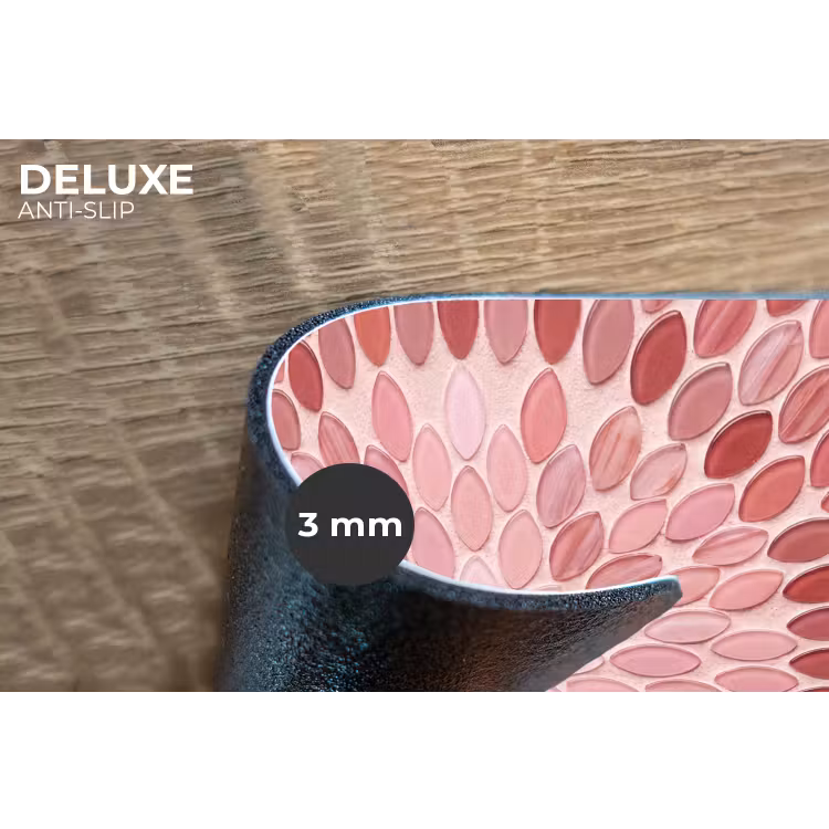 Patroon - Mozaïek - Ovaal - Abstract - Roze Placemat vinyl groot -closeup