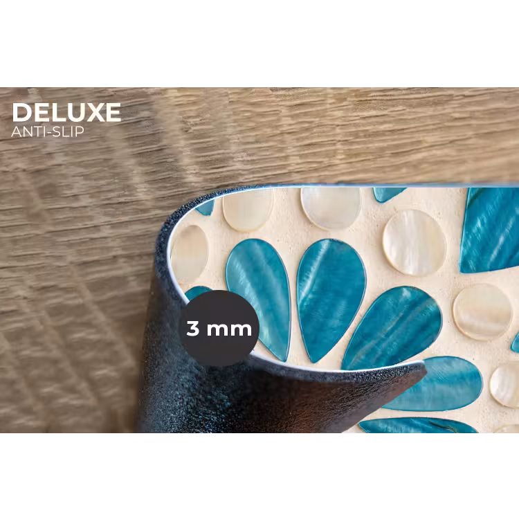 Patroon - Mozaïek - Schelpen - Abstract - Turquoise Placemat vinyl groot -closeup