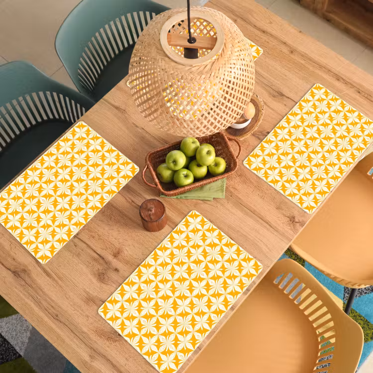 Patroon - Retro - Geel Placemat vinyl groot 368 -zzsfeer5_Kitchenyeah-website