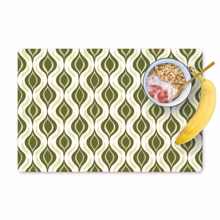 Patroon - Retro - Groen Placemat vinyl groot 368 -zzzproduct_Kitchenyeah-website