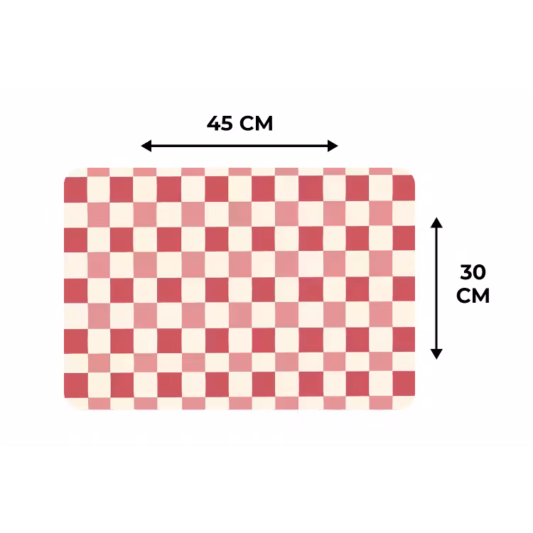 Patroon - Schaak - Roze Placemat vinyl groot 368 -specs