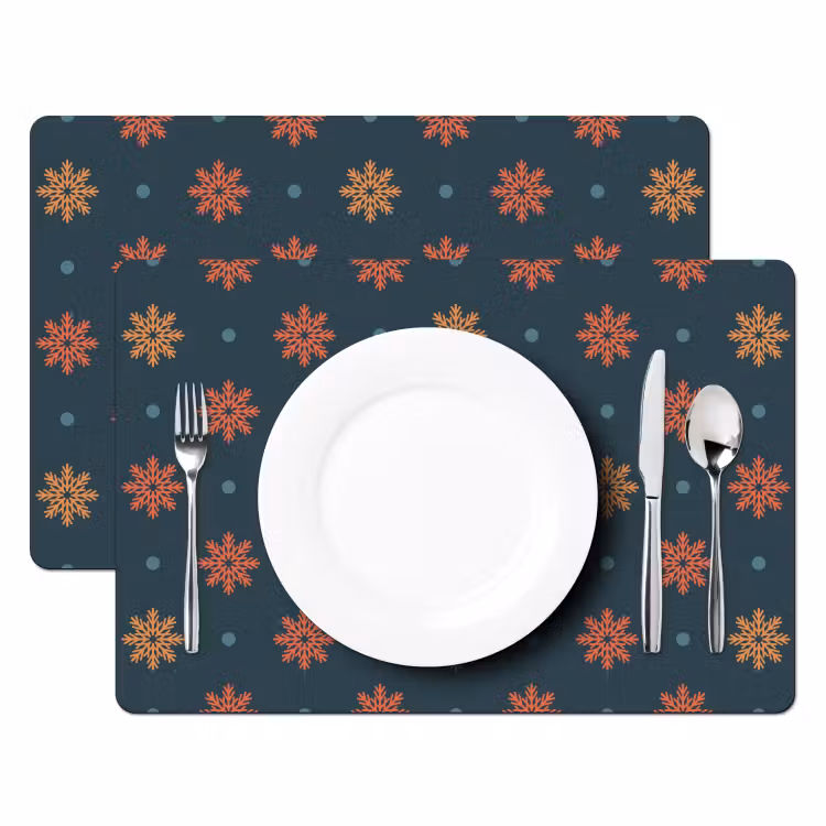 Patroon - Sneeuwvlokken - Blauw Placemat vinyl groot 368 -zzsfeer2_Kitchenyeah-website