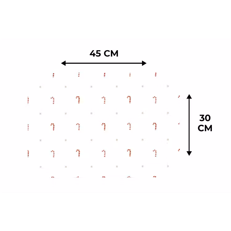 Patroon - Sterren - Zuurstok - Wit Placemat vinyl groot 368 -specs