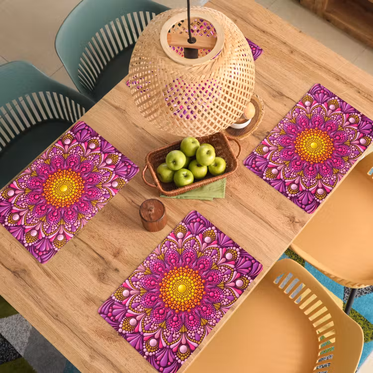 Patroon - Stippen - Abstract - Kleurrijk Placemat vinyl groot -zzsfeer5_Kitchenyeah-website