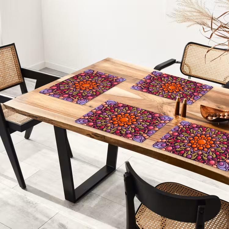 Patroon - Stippen - Abstract - Modern - Kleurrijk Placemat vinyl groot -zzsfeer4_Kitchenyeah-website