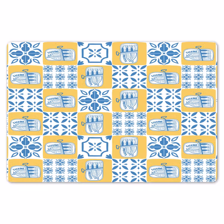 Zee - Geel - Blauw - Wit Placemat vinyl groot 368 -zzsfeer1_Kitchenyeah-website