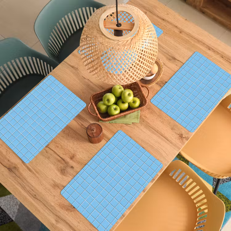 Patroon - Tegel - Pastel - Blauw Placemat vinyl groot 368 -zzsfeer5_Kitchenyeah-website