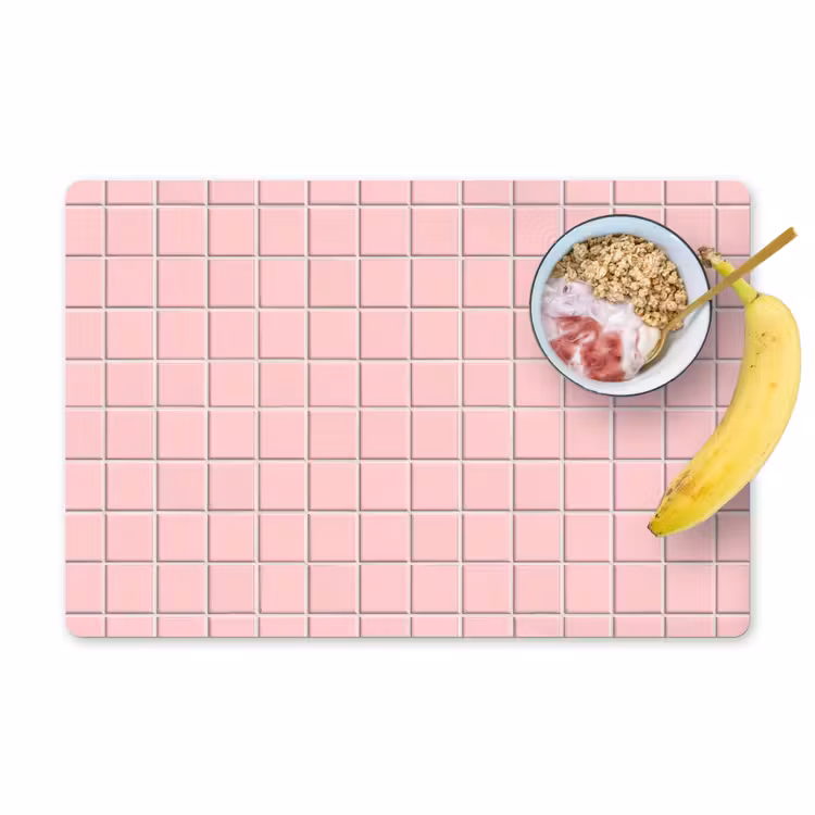 Patroon - Tegel - Pastelroze Placemat vinyl groot 368 -zzzproduct_Kitchenyeah-website
