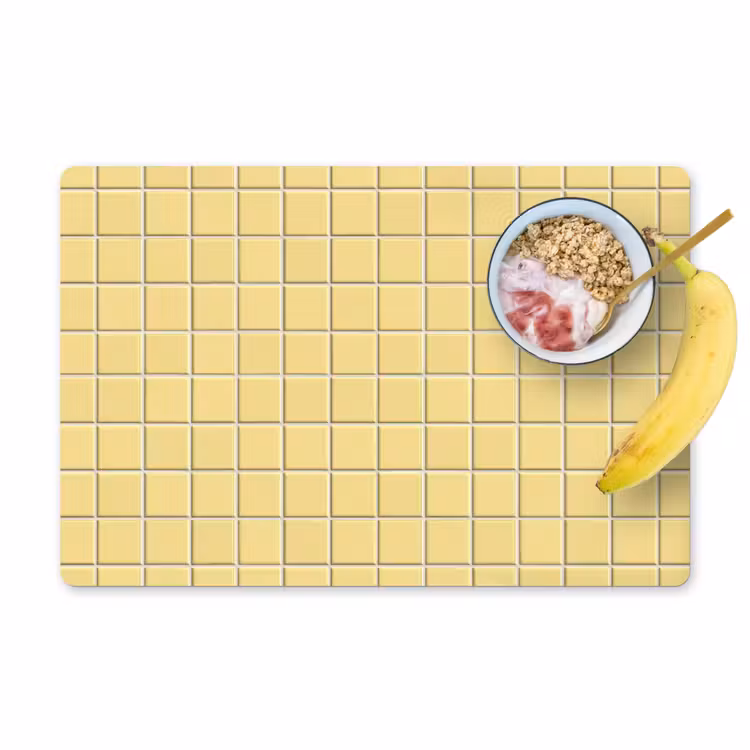 Patroon - Tegels - Geel Placemat vinyl groot 368 -zzzproduct_Kitchenyeah-website