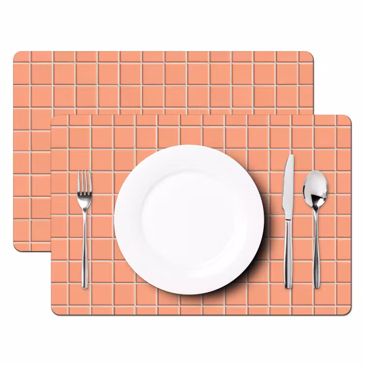 Patroon - Tegels - Perzik Placemat vinyl groot 368 -zzsfeer2_Kitchenyeah-website