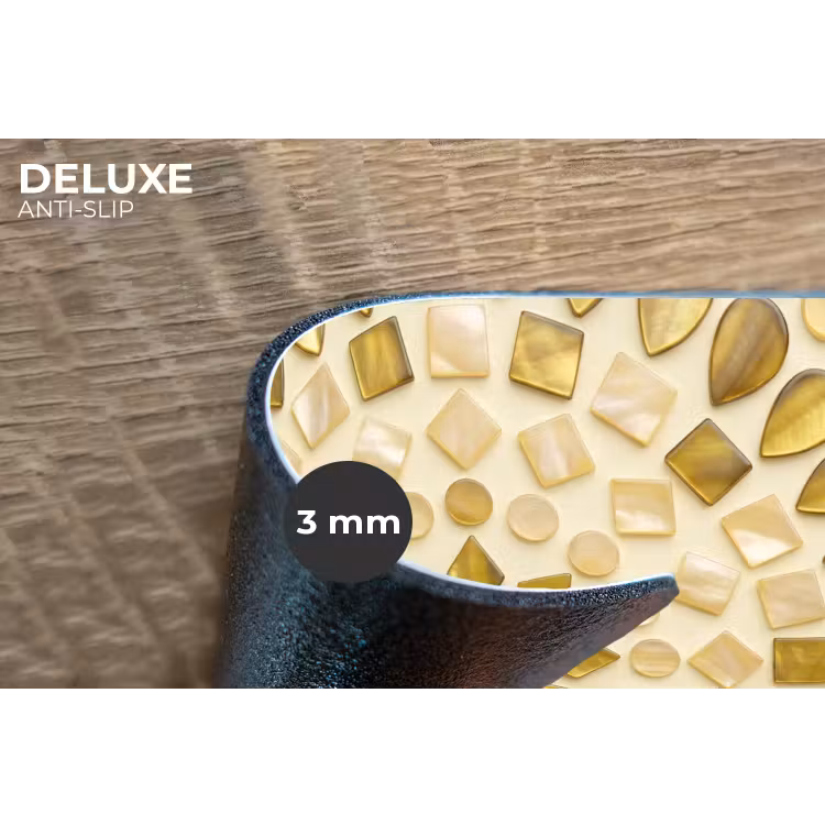 Patroon - Vormen - Mozaïek - Abstract - Goud Placemat vinyl groot -closeup