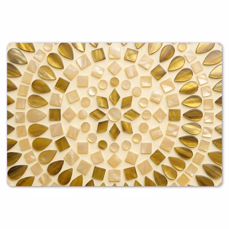 Patroon - Vormen - Mozaïek - Abstract - Goud Placemat vinyl groot -zzsfeer1_Kitchenyeah-website