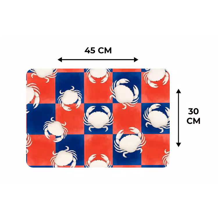 Patroon - Zeeleven - Rood - Blauw - Abstract Placemat vinyl groot -specs