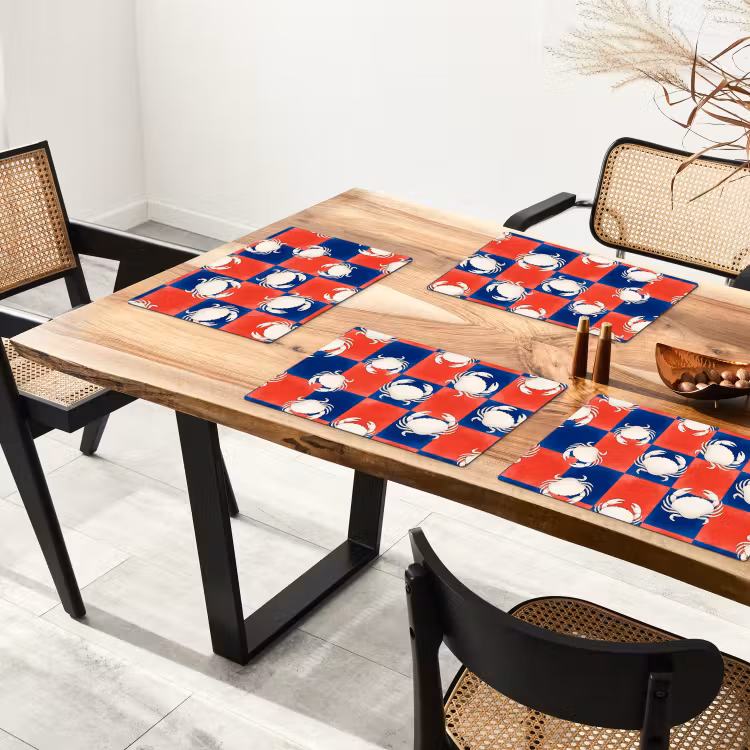 Patroon - Zeeleven - Rood - Blauw - Abstract Placemat vinyl groot -zzsfeer4_Kitchenyeah-website