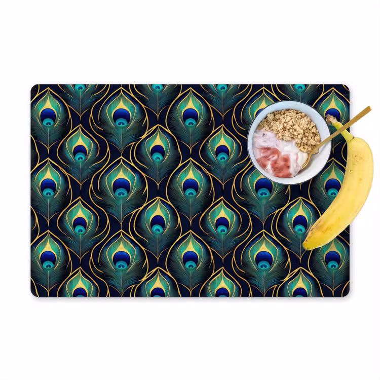 Pauw - Veren - Groen Placemat vinyl groot 368 -zzzproduct_Kitchenyeah-website