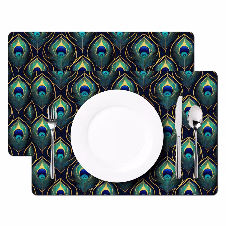 Pauw - Veren - Groen Placemat vinyl groot 368 -zzsfeer2_Kitchenyeah-website