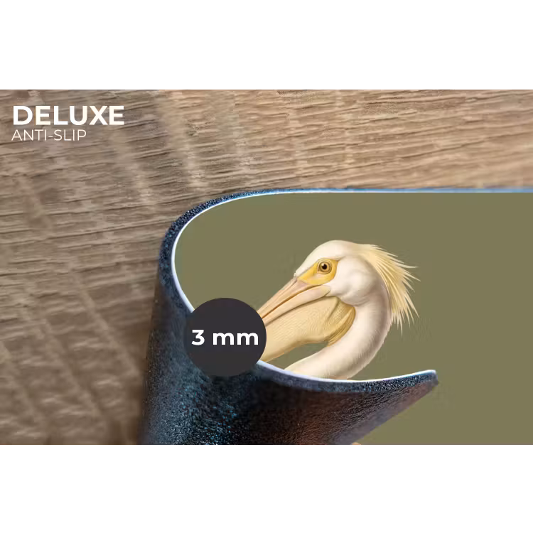 Pelikaan - Wit - Vogel - Klassiek - Natuur Placemat vinyl groot -closeup