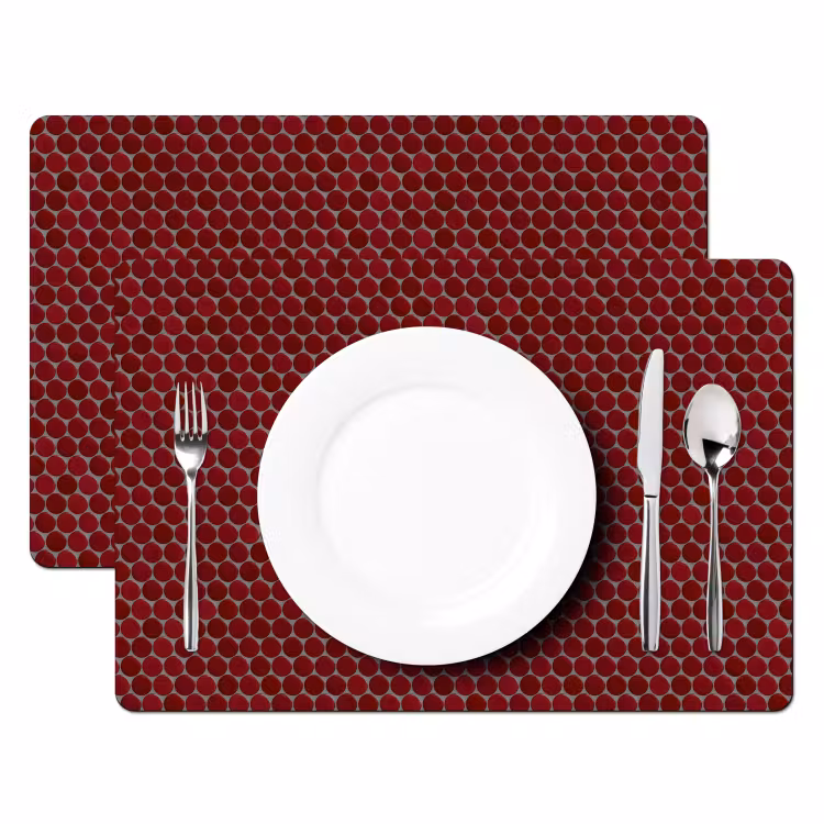 Penny - Mozaïek - Rond - Rood Placemat vinyl groot 368 -zzsfeer2_Kitchenyeah-website