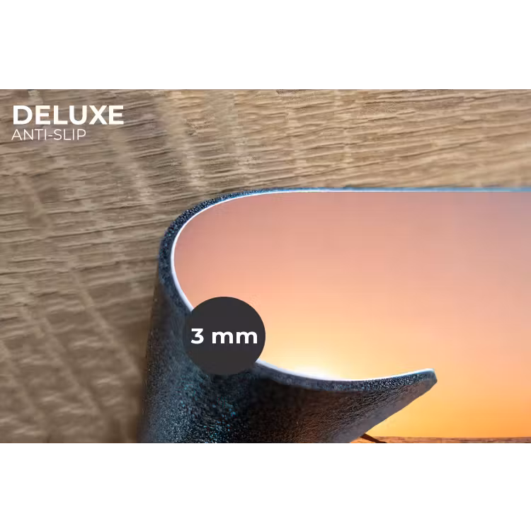 Persoon - Surfen - Zonsondergang - Zee - Oranje Placemat vinyl groot -closeup