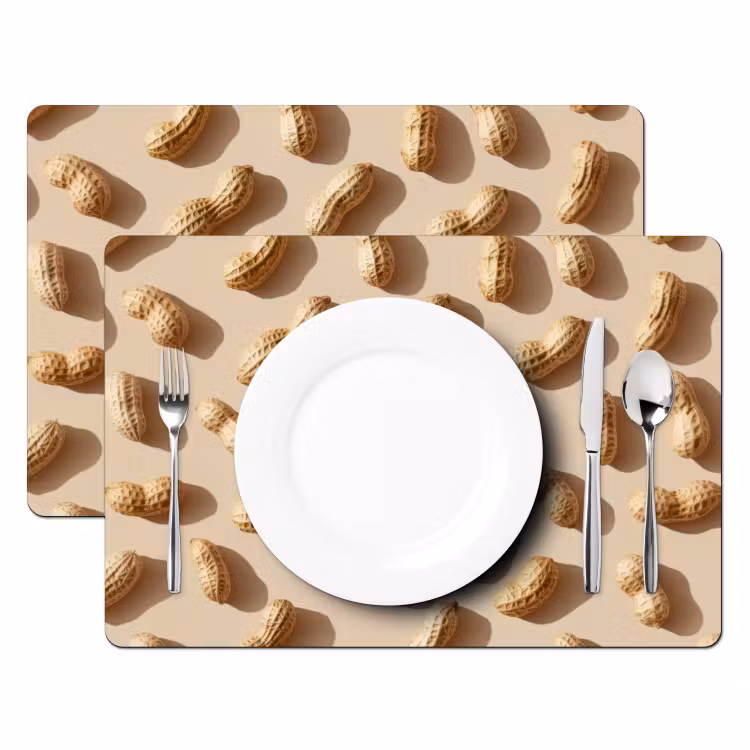 Pinda's - Patroon - Beige Placemat vinyl groot -zzsfeer2_Kitchenyeah-website