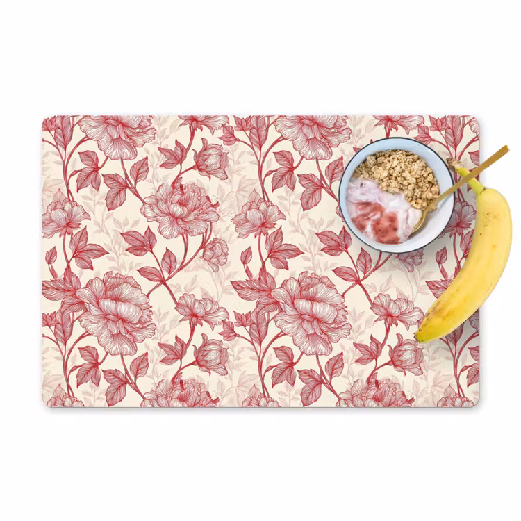 Pioenrozen - Modern - Rood Placemat vinyl groot 368 -zzzproduct_Kitchenyeah-website