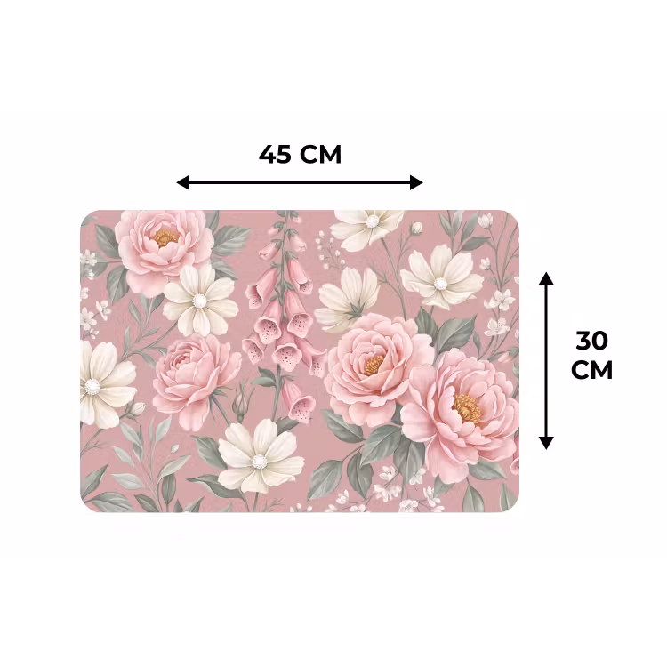 Pioenrozen - Vingerhoedskruid - Pink Placemat vinyl groot -specs