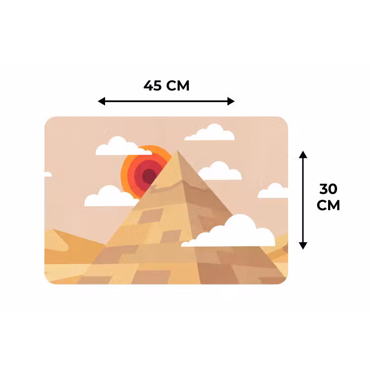 Piramide - Zon - Woestijn - Modern - Oranje Placemat vinyl groot -specs